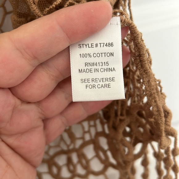 ROOMMATES (Nordstrom) - Boho Lace Vest Tan Size small crochet - Picture 7 of 7
